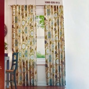 Pear Floral Cottage Back Tab 54" W x 84” L Drapery Panel NWT